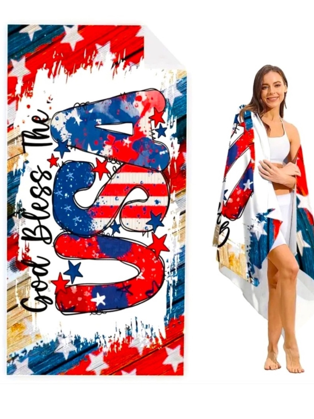 🇺🇸 God Bless the USA GIANT SIZE Beach Towel